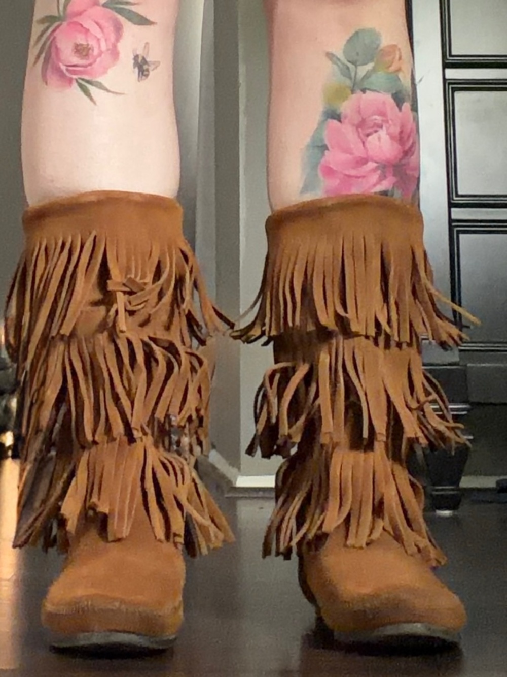 Minnetonka Suede Fringe Caramel Boots